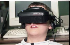 Open House 1998; close up of boy in VR headset