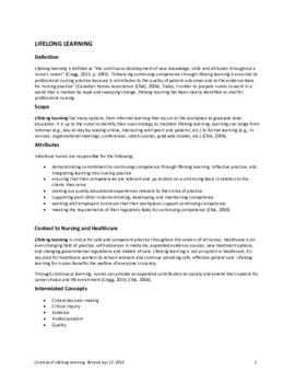 Concept of Lifelong Learning