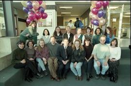 Open house 1992; group sitting for group photo [photograph 5 of 12]