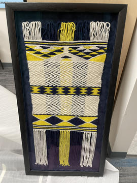 [woven blanket, BCIT colours]