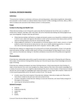 Concept of Clinical Decision Making
