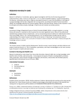 Concept of Research in Health Care