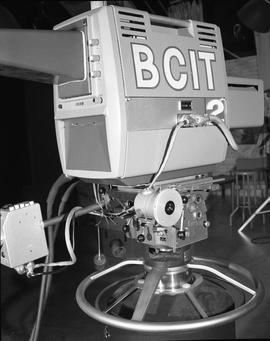 British Columbia Institute of Technology Broadcasting ; 1960s ; side/rear view of a teleprompter ...