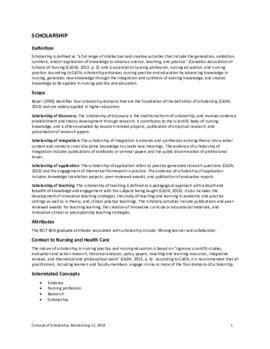 Concept of Scholarship
