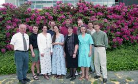 Prosthetics/Orthotics student group photo, outdoors, with faculty [1 of 7 photographs]