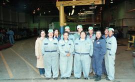 Pre-trade Aboriginal women; welding, group shot of students wearing uniforms [1 of 8 photographs]