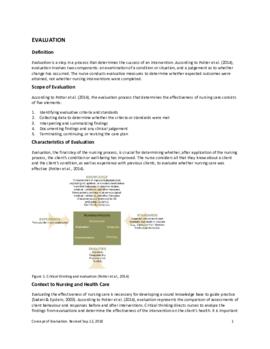 Concept of Evaluation