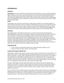 Concept of Epidemiology