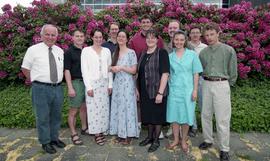 Prosthetics/Orthotics student group photo, outdoors, with faculty [5 of 7 photographs]