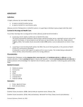 Concept of Advocacy