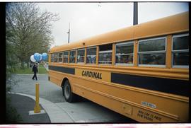 Open house 1992; school children in school bus