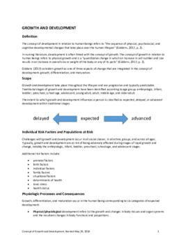 Concept of Growth and Development