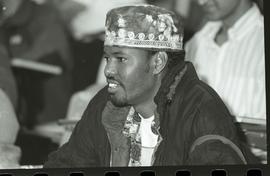 Communications Relations Opening Day 1991;man in cap watching  intently