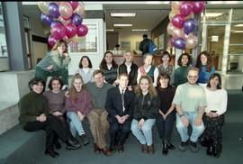 Open house 1992; group sitting for group photo [photograph 1 of 12]