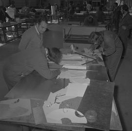 Sheet metal, 1968; classroom of students working in the sheet metal shop [1 of 3]