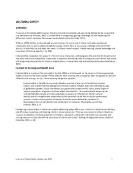 Concept of Cultural Safety