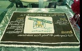 Open House 1998; close up of open house chocolate cake [photograph 2 of 2]