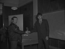 Heavy Duty Mechanics presentation of a tool box from apprenticeship guild to a student, 1971