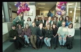 Open house 1992; group sitting for group photo [photograph 6 of 12]