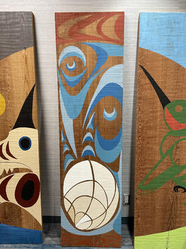 [unknown] [seashell and ocean]  [2 of 3 wood panels]
