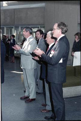 Open House 1986; group applauding