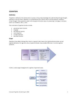 Concept of Cognition