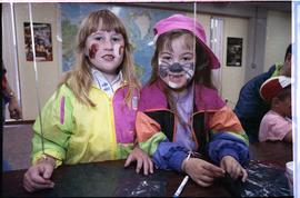 Open house 1992; two girls with face paint smile at camera [photograph 2 of 2]