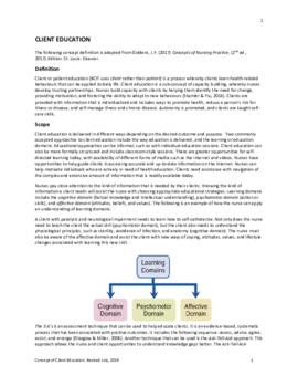 Concept of Client Education