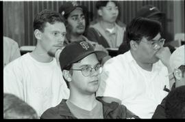 Communications Relations Opening Day 1991; closeup of students listening [photograph 1 of 2]
