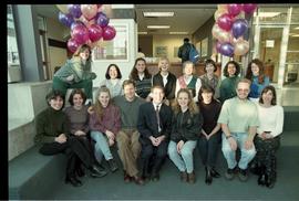 Open house 1992; group sitting for group photo [photograph 10 of 12]