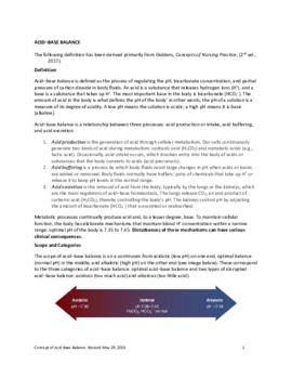 Concept of Acid Base Balance