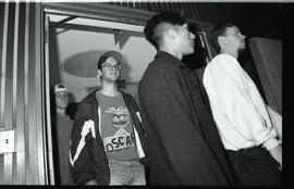 Communications Relations Opening Day 1991; students filing through door