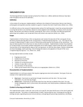 Concept of Implementation