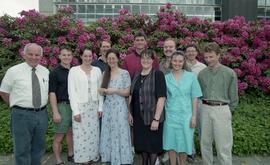 Prosthetics/Orthotics student group photo, outdoors, with faculty [4 of 7 photographs]