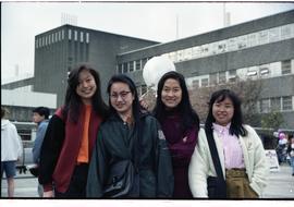 Open house 1992; students posing for camera [photograph 1 of 2]