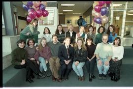 Open house 1992; group sitting for group photo [photograph 7 of 12]