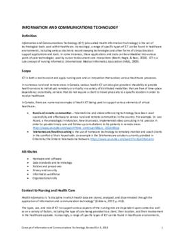 Concept of Information and Communications Technology