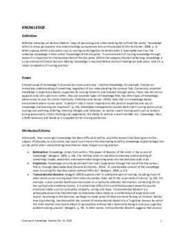 Concept of Knowledge