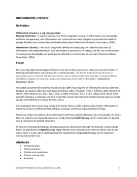 Concept of Information Literacy