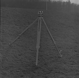 Survey, 1971; a level on a tripod on a hill [3 of 4]