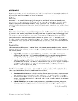 Concept of Assessment
