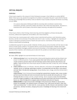 Concept of Critical Inquiry