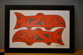 [unknown] [two stylized salmon]