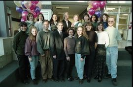 Open house 1992; group standing for photo [photograph 2 of 8]